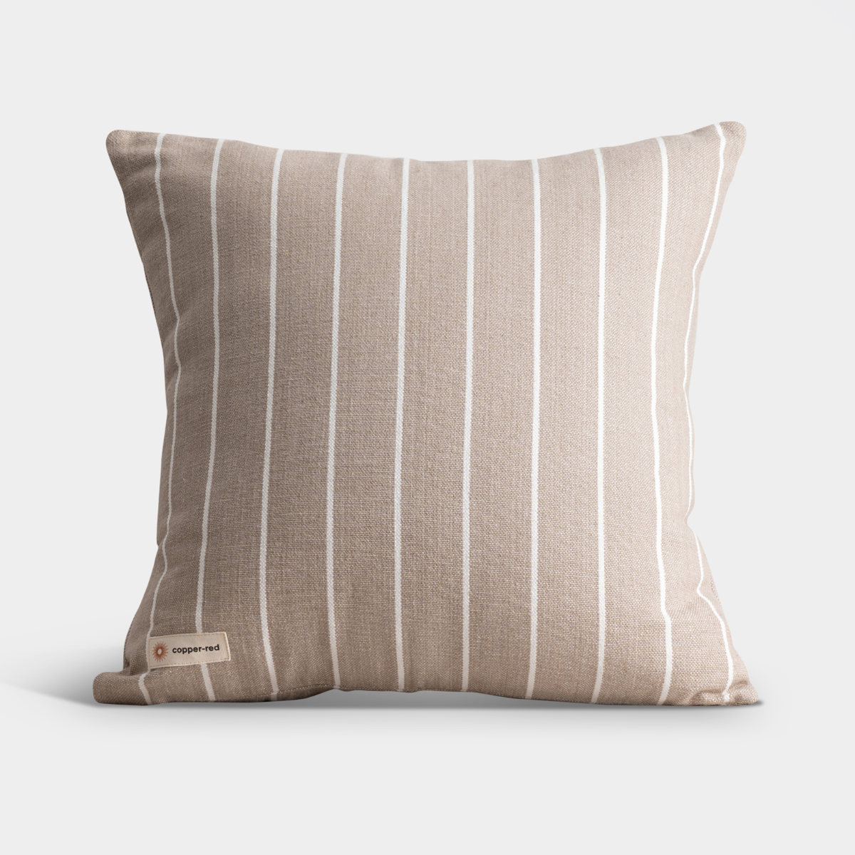 Stylish Atacama Brown & White Striped Pure Cotton Cushion Cover