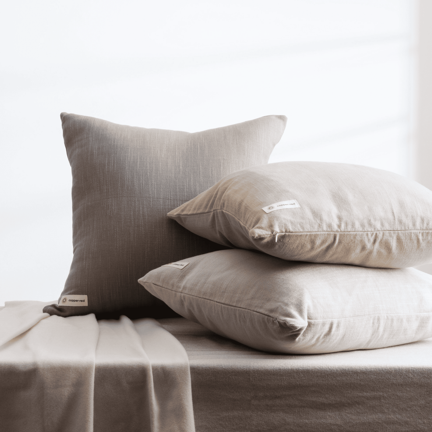 Exotic Saadiyat Ash Grey Pure Cotton Cushion Cover