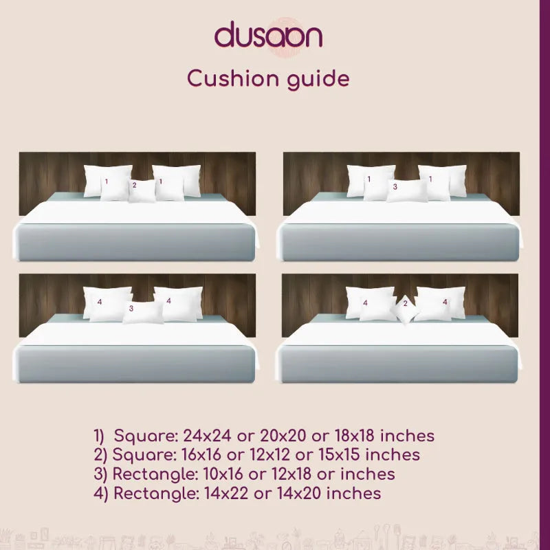 Olah Cotton Polyester Cushion Covers | Set of 2 | 16 x 16 Inches