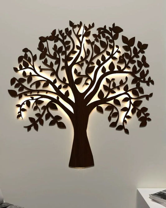 Radiant Tree Walnut Mdf Backlit For Indoor Wall Decoration