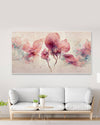 3D Pink Flowers Canvas Frame Wall Painting 24x12 inches
