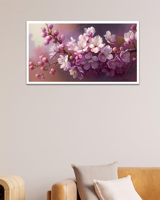 Pink Cherry Blossom Wall Decor Canvas Wall Painting