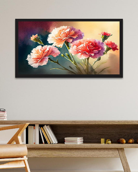 Luxurious Pink Flower Canvas Wall Painting