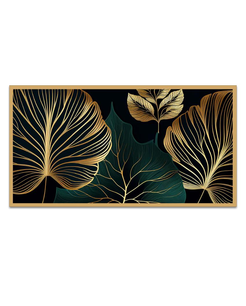 Golden Leaves Botanical Print Canvas Wall Painting