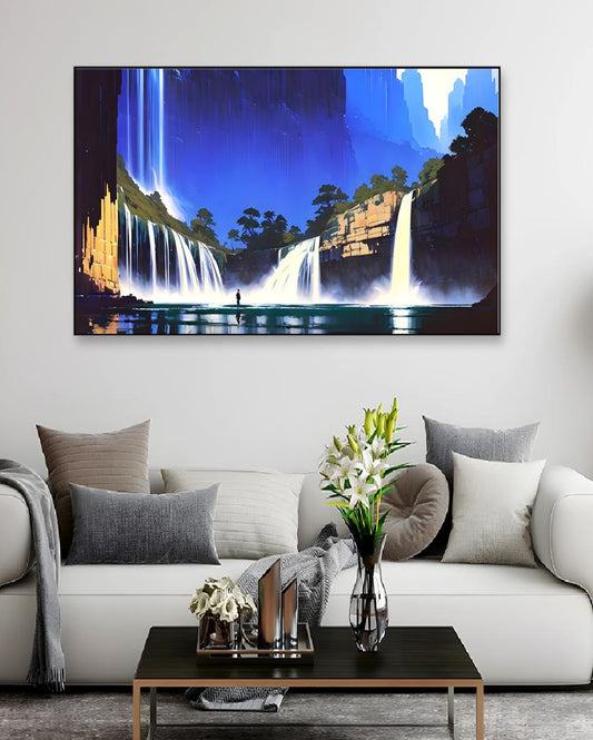 Magical Waterfall Jungle Forest Canvas Wall Painting