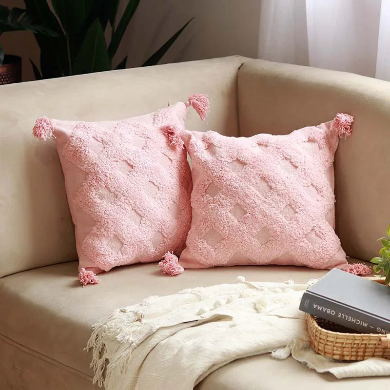 Criss Cross Cotton Cushion Cover (Single)