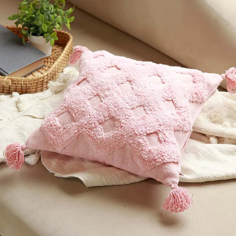 Criss Cross Cotton Cushion Cover (Single)