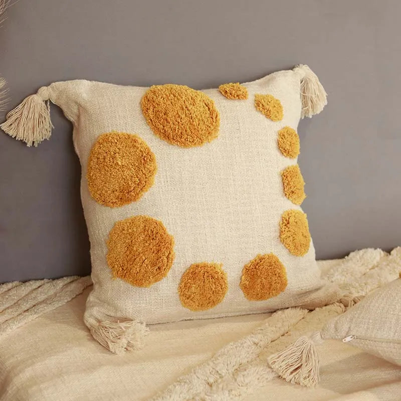 Spiral Design Tufted Cushion Cover | 16 x 16 Inches