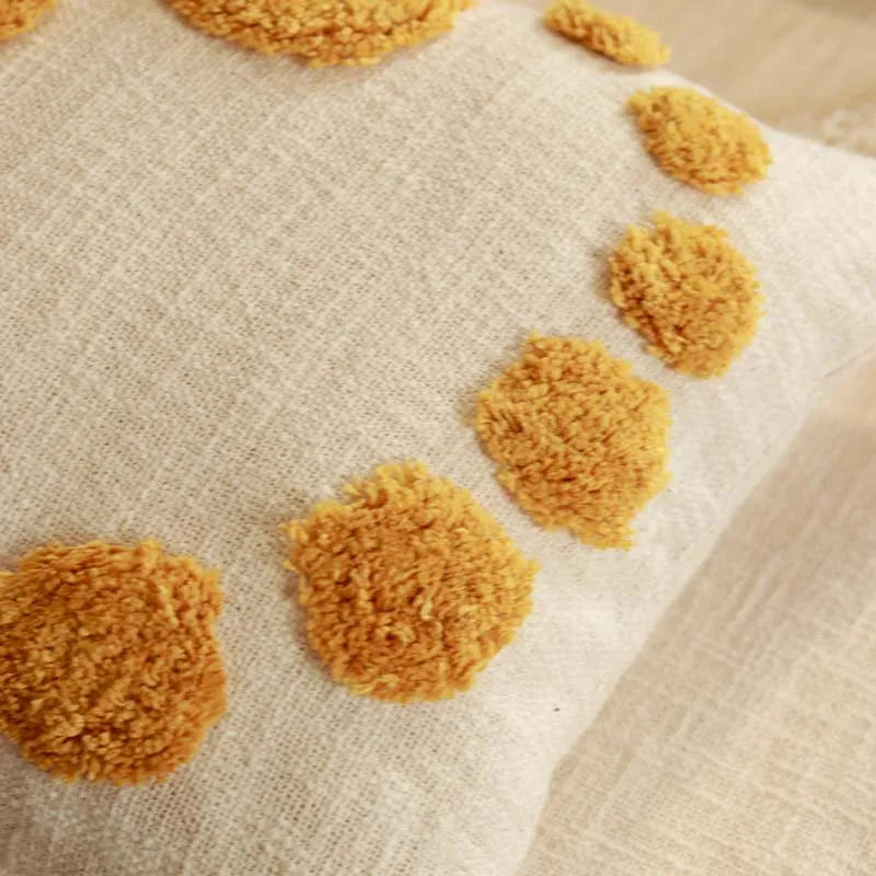 Tufted Design Cotton Cushion Cover (Single)