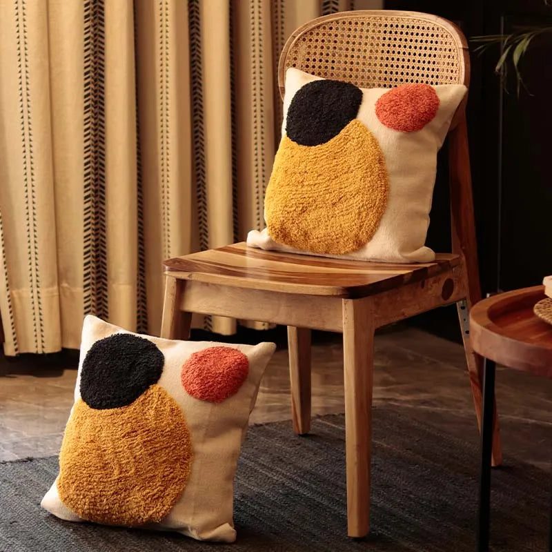 Dual Design Tufted Cushion Cover | 16x16 inches | Single, Set of 2 Single
