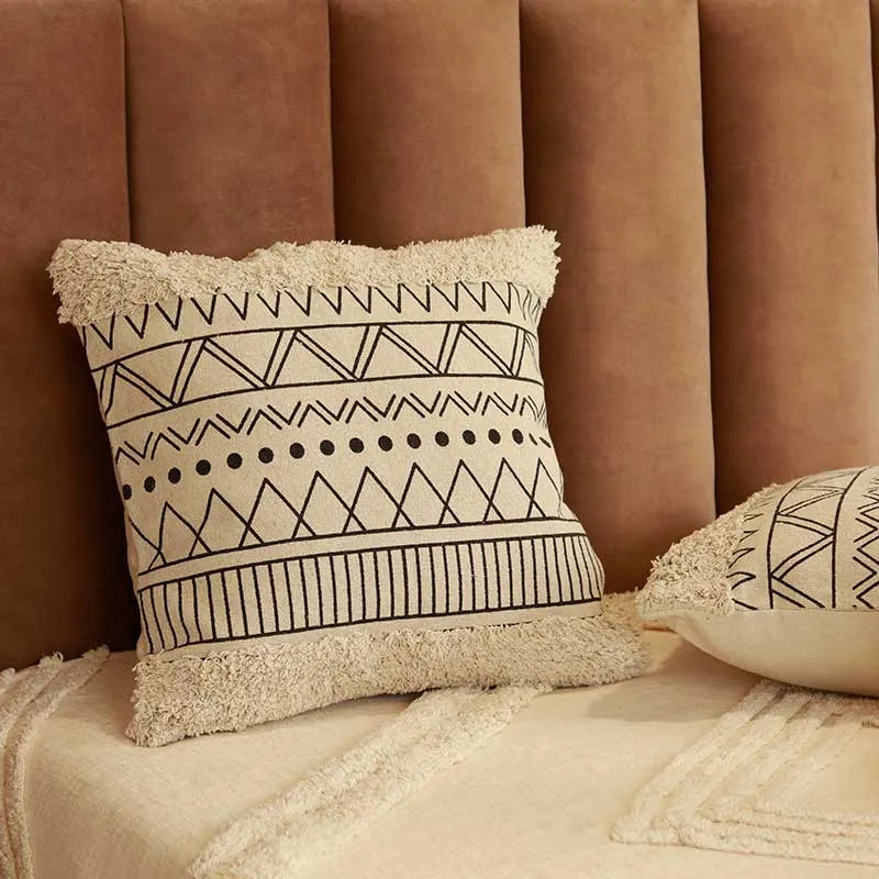 Printed High Cut Cotton Cushion Cover | 20 x 20 inches