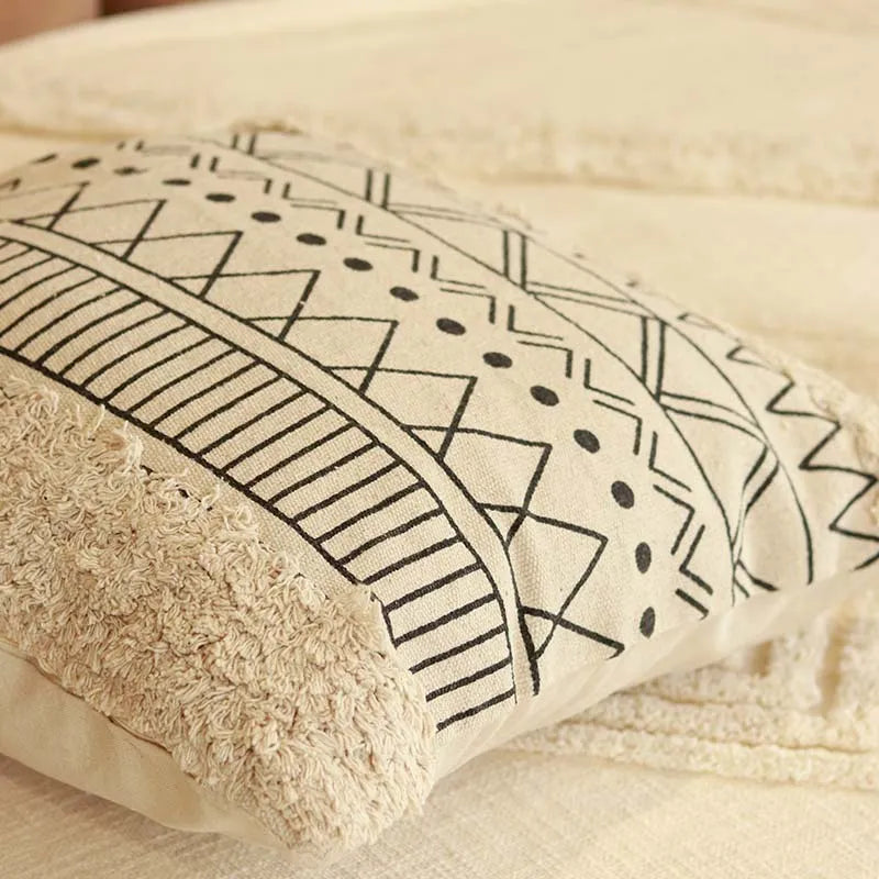 Printed High Cut Cotton Cushion Cover | 20 x 20 inches