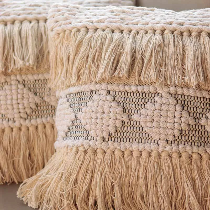 Dhurrie Knotted Cushion Cover | 16x16 inches