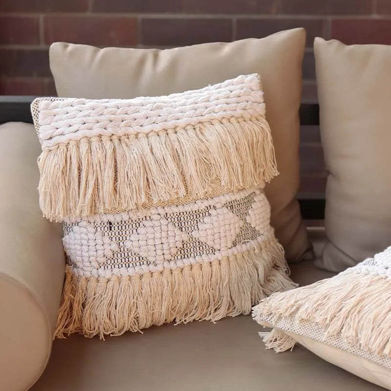 Dhurrie Knotted Cushion Cover | 16x16 inches