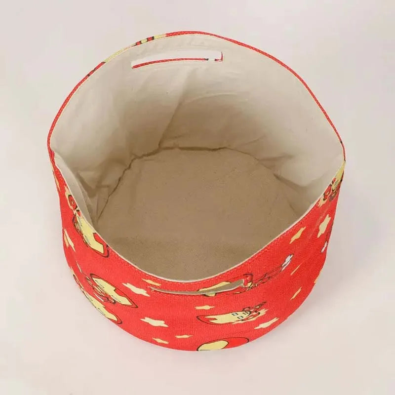 Astronaut Stars Printed Polyester Cotton Side Handle Basket |8 Inches, 11 Inches 8 Inches