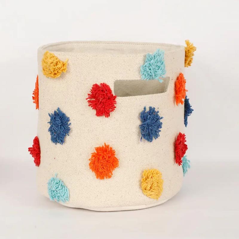 Polka Boondi Basket Cushion Cover | 8 x 8 Inches Default Title
