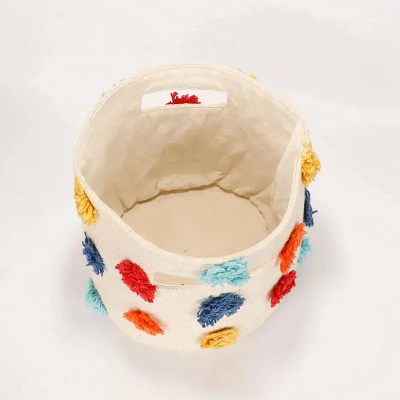 Polka Boondi Basket Cushion Cover | 8 x 8 Inches Default Title