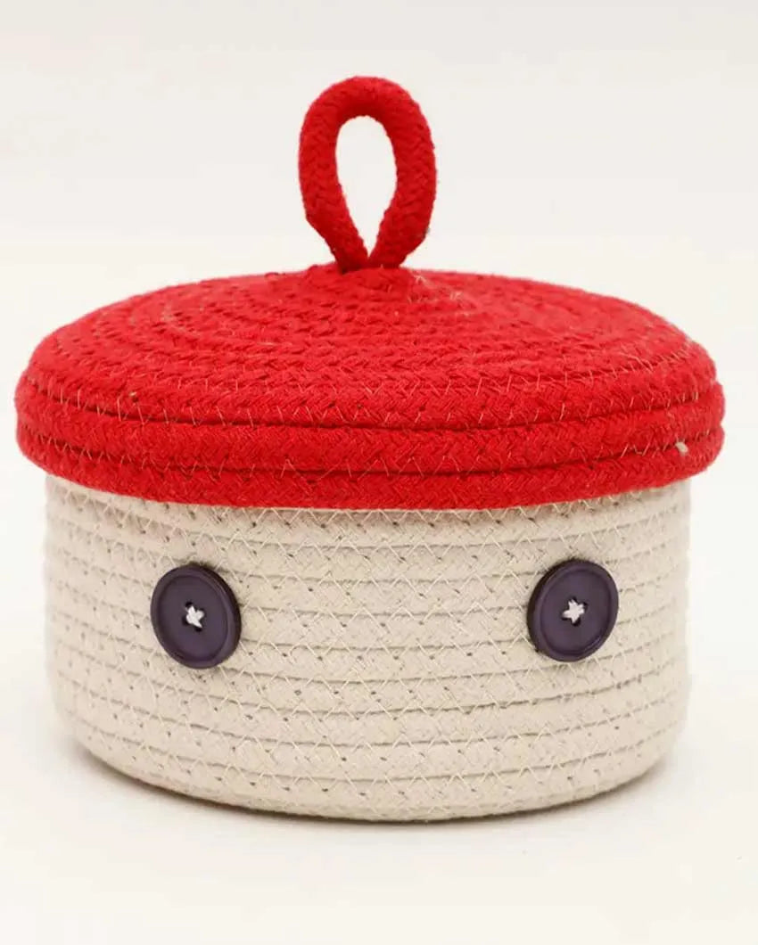 Erica Round Cotton Lid Basket | 6 x 4 inches