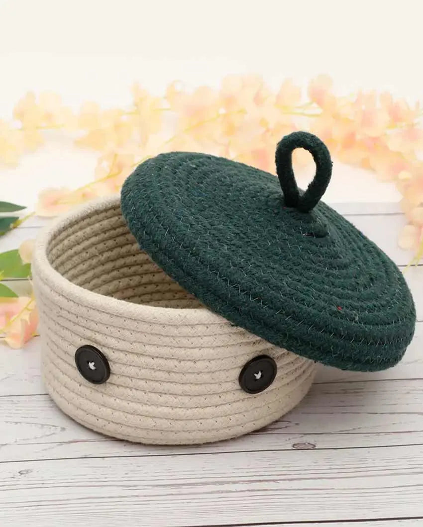 Erica Round Cotton Lid Basket | 6 x 4 inches
