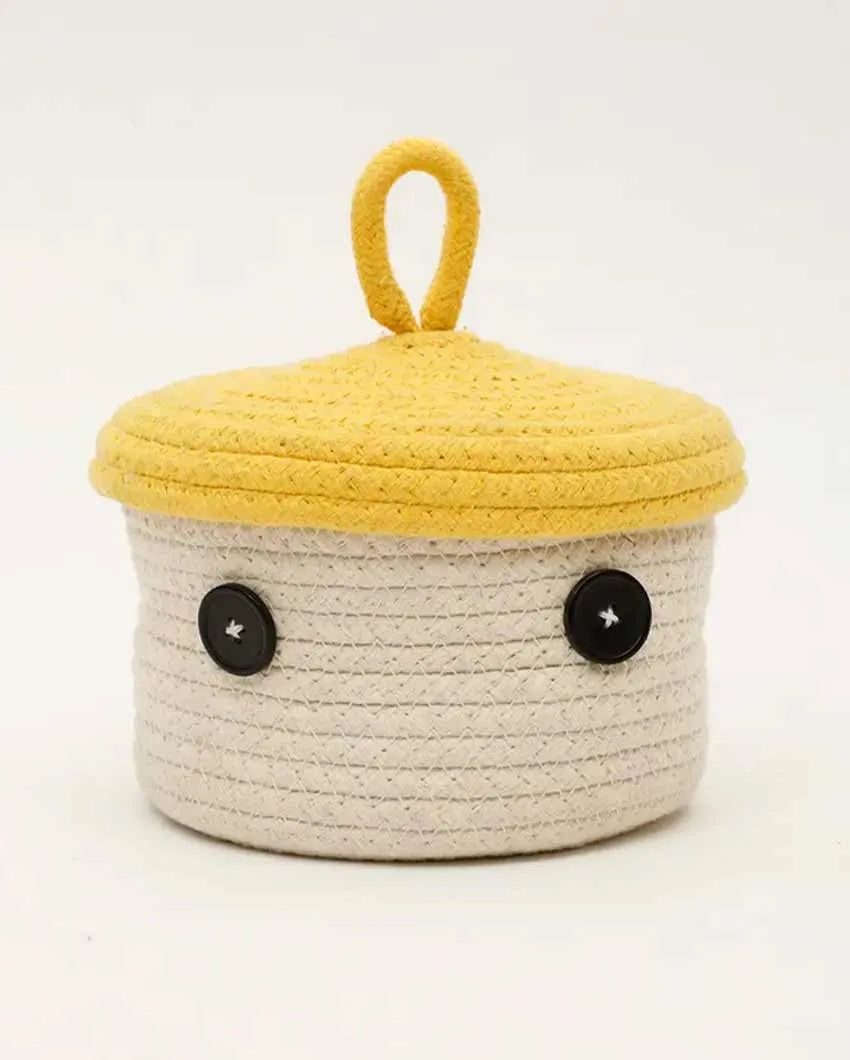 Erica Round Cotton Lid Basket | 6 x 4 inches
