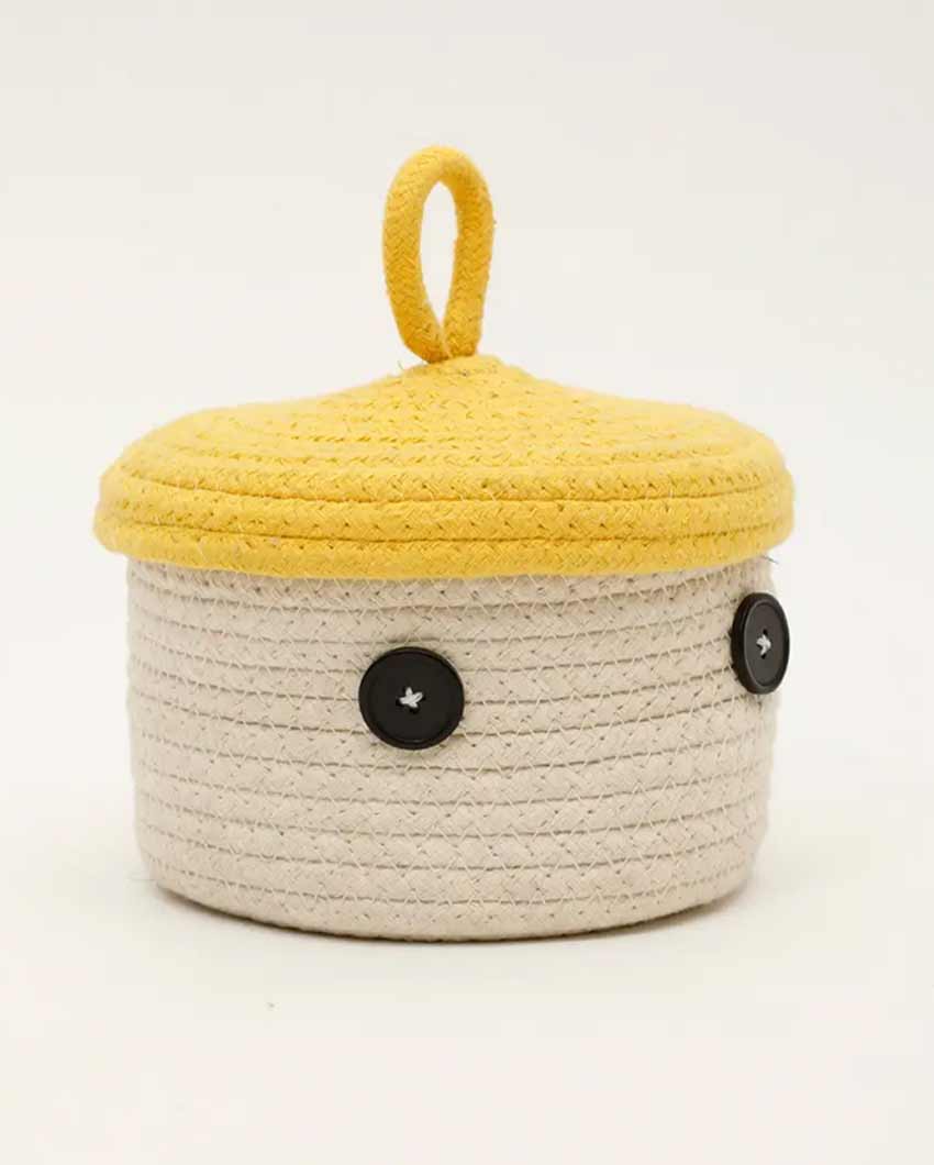 Erica Round Cotton Lid Basket | 6 x 4 inches