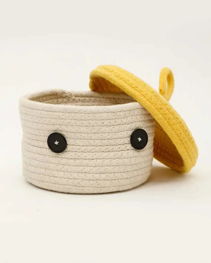 Erica Round Cotton Lid Basket | 6 x 4 inches