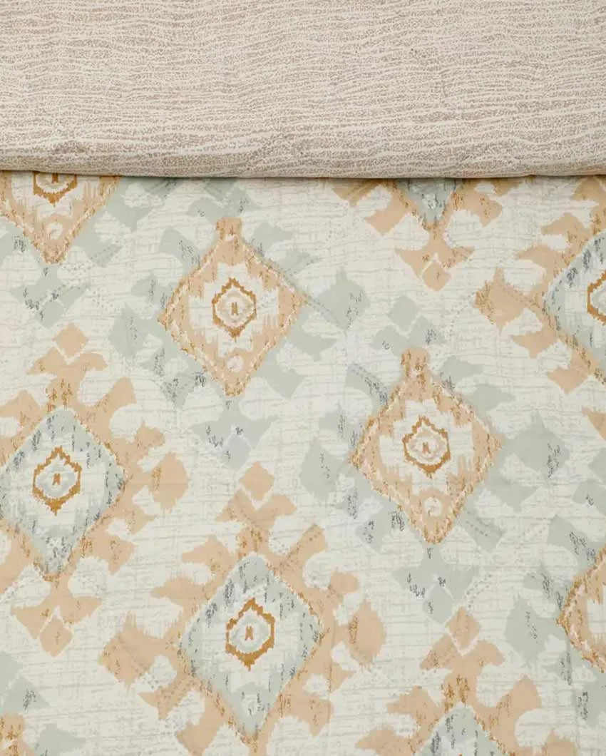 Diamond Print Design Cotton Polyfill Comforter | Double Fitted
