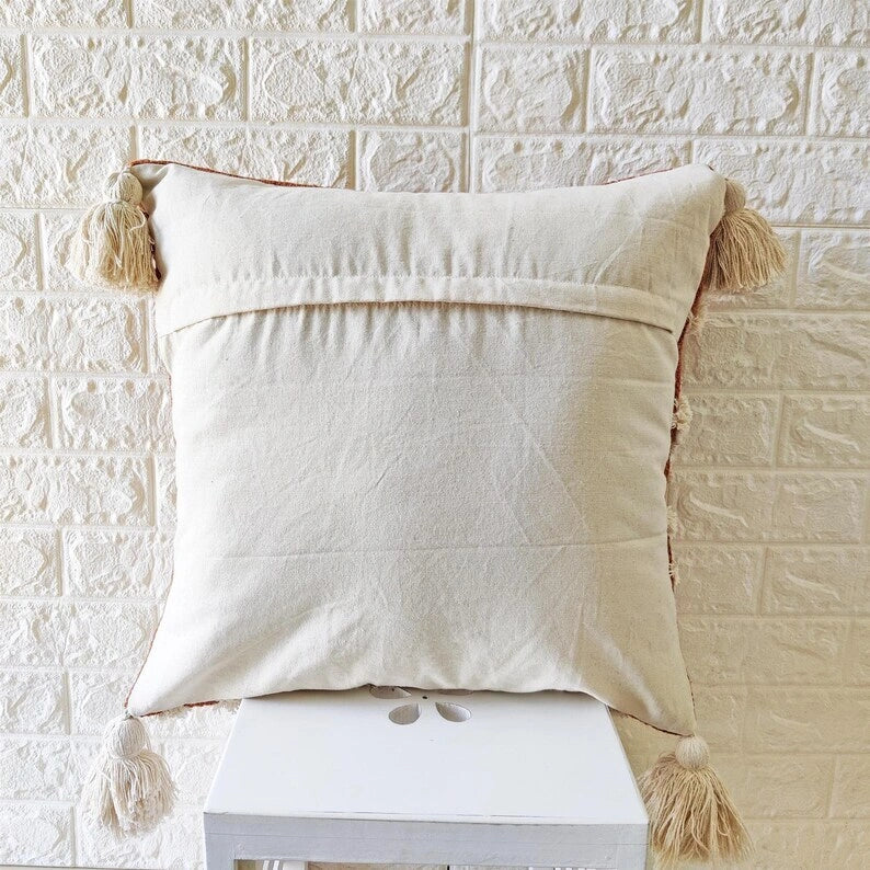 Blush Tufted Cotton Cushion Cover (Single)