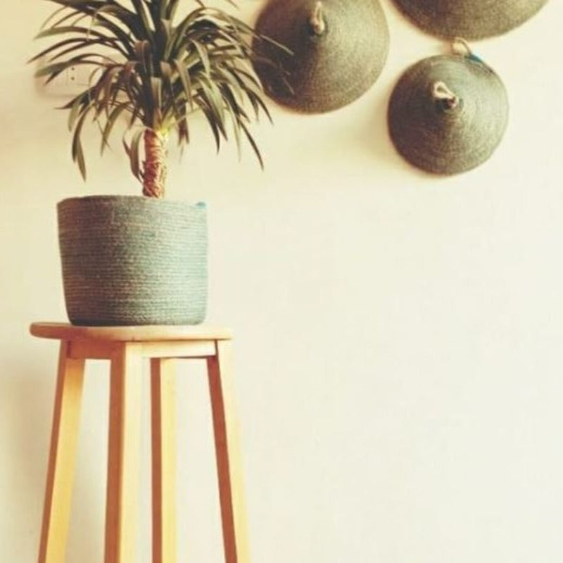 Vintage Style Jute Basket With Lid 3 Baskets