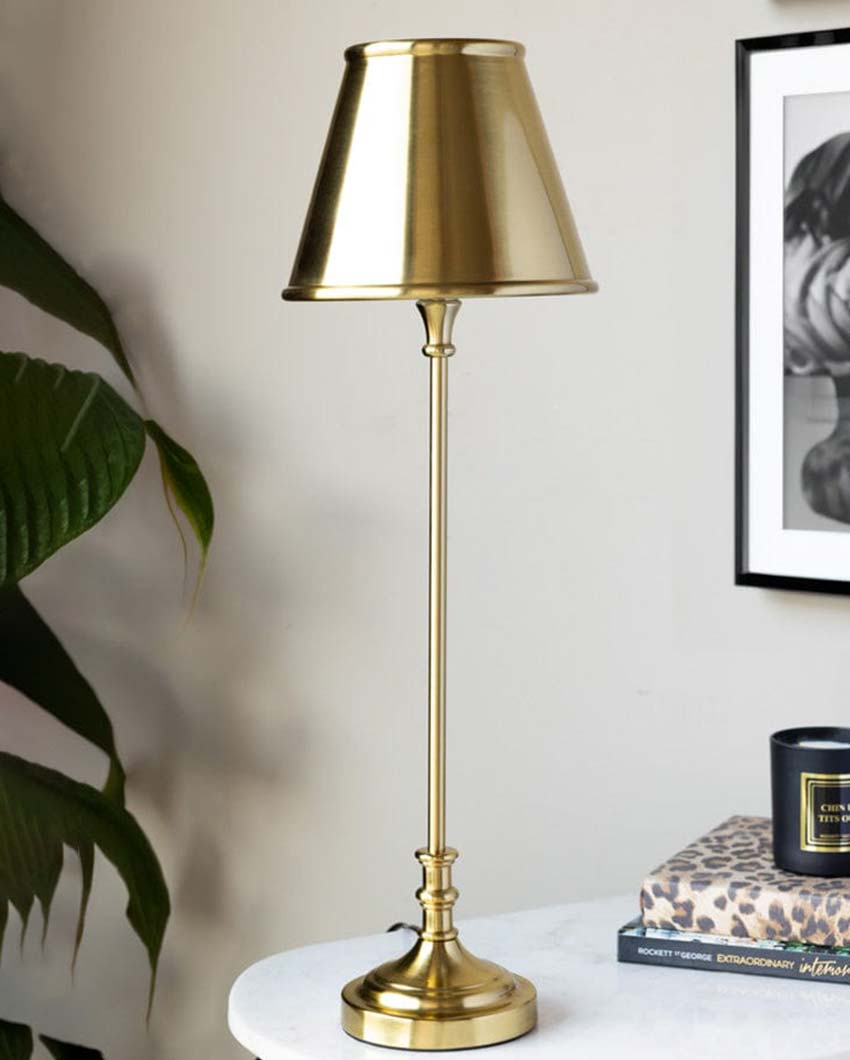 Luxurious Golden Metallic Table Lamp | 6 x 24 inches