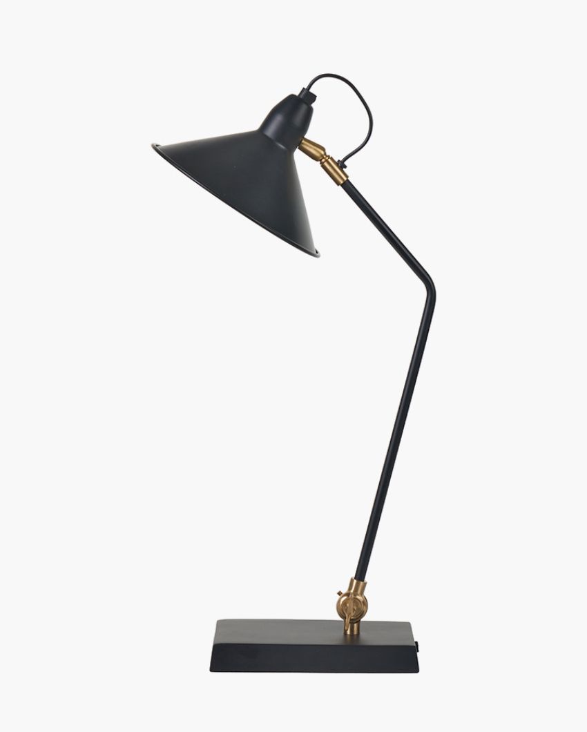 Industrial Desk Lamp with Black Powder Coating | 7 x 17 x 21 inches