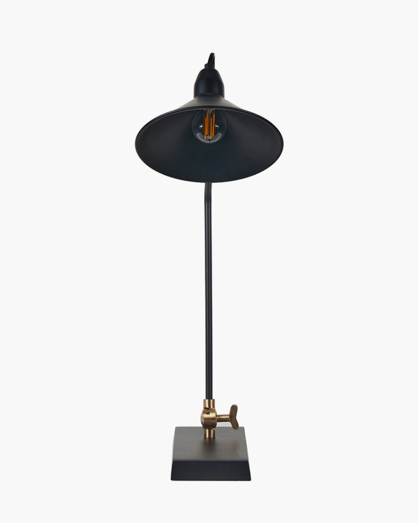 Industrial Desk Lamp with Black Powder Coating | 7 x 17 x 21 inches