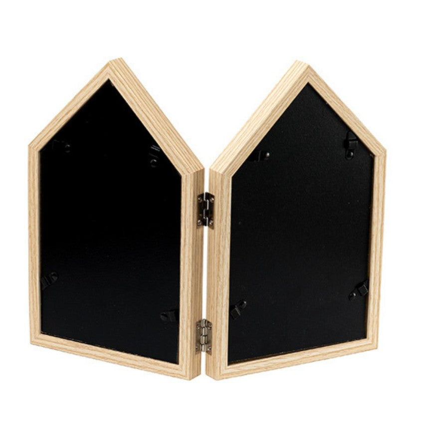 Charming Two-House Shape Beige Photo Frame