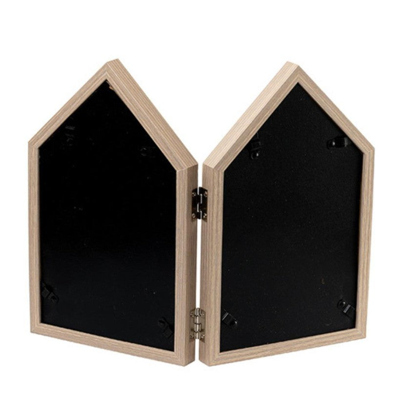 Cozy Two-House Shape Brown Photo Frame