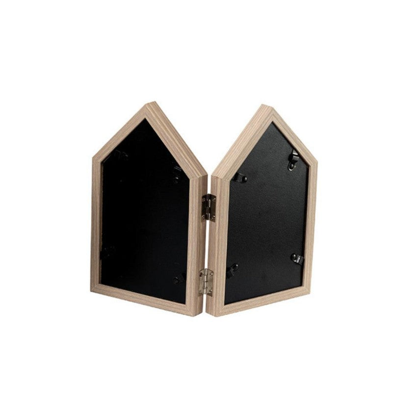 Cozy Two-House Shape Brown Photo Frame