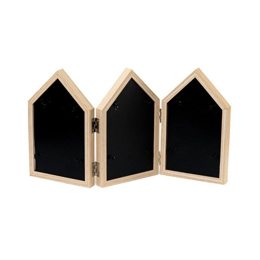 Charming Three-House Shape Beige Photo Frame