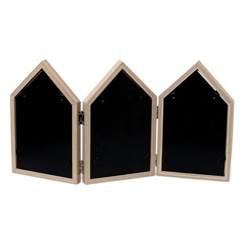 Quaint Three-House Shape Brown Photo Frame