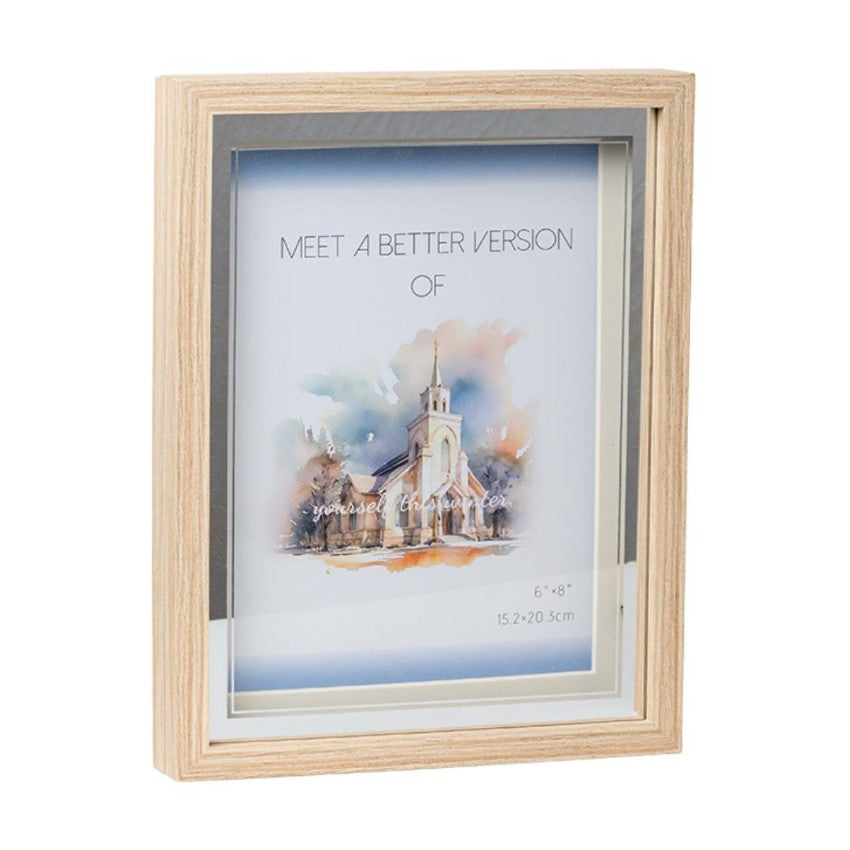 Chic Beige & Silver Photo Frame with LED Light