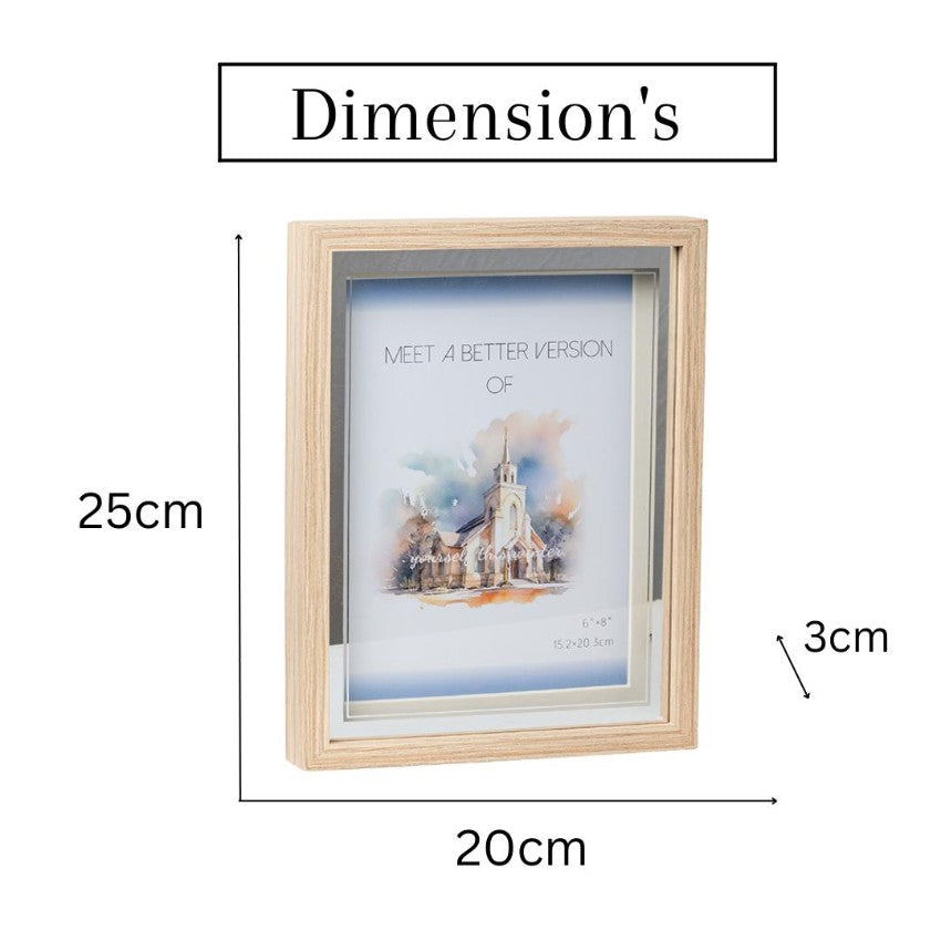 Chic Beige & Silver Photo Frame with LED Light