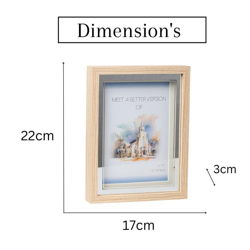 Chic Beige & Silver Photo Frame with LED Light