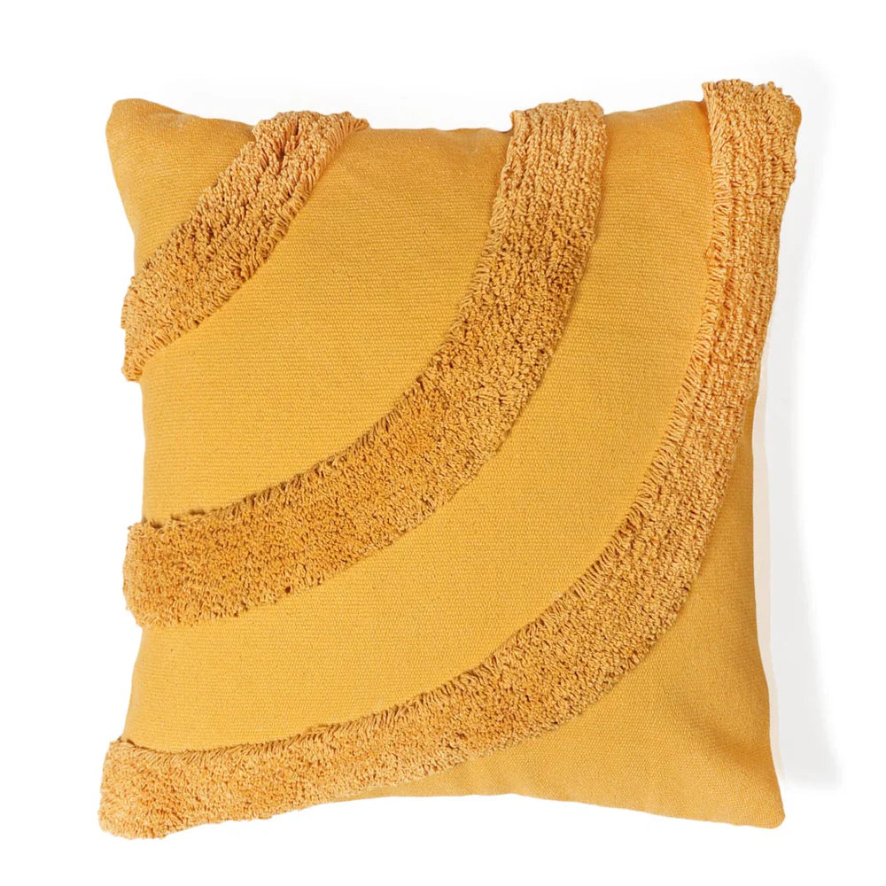 Black Curves Cotton Cushion Cover | 18 x 18 inches
