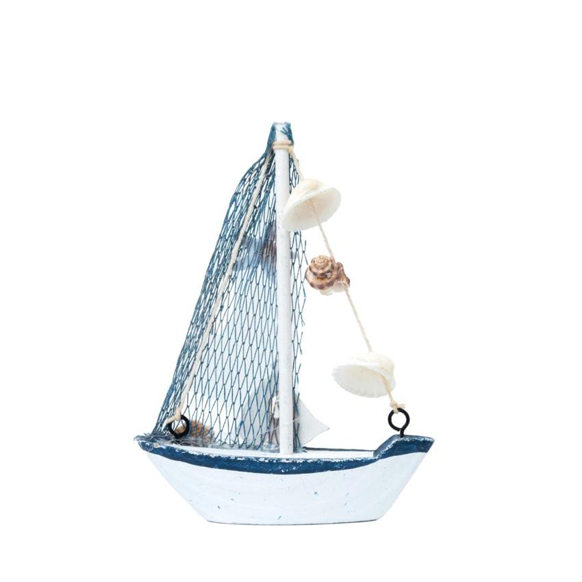 Mini Wooden Sailboat Model Decoration Showpiece | Pack of 4