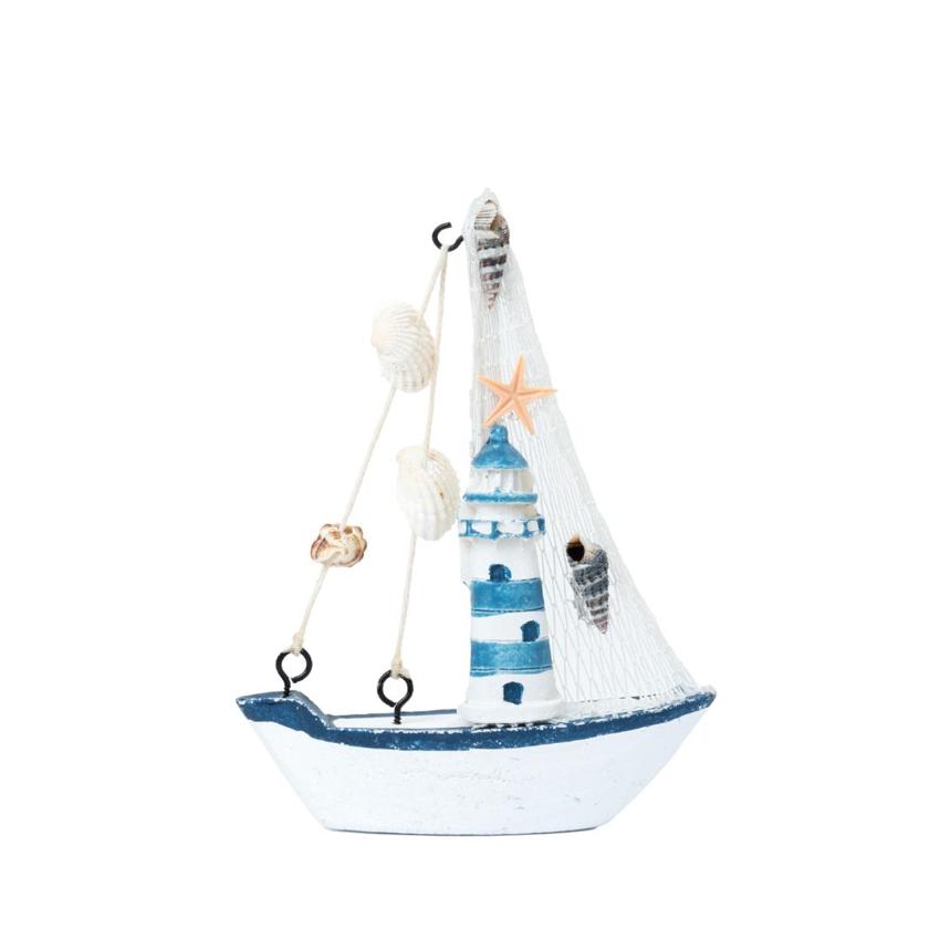 Mini Wooden Sailboat Model Decoration Showpiece | Pack of 4
