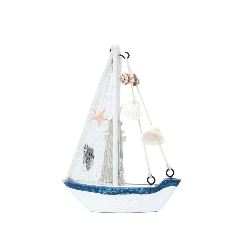 Mini Wooden Sailboat Model Decoration Showpiece | Pack of 4