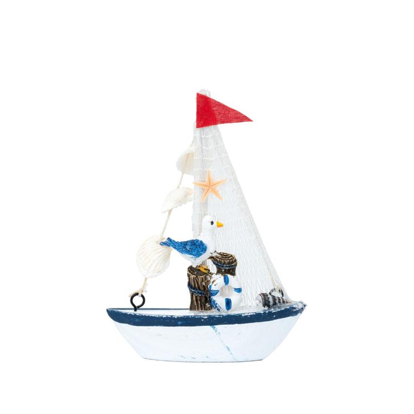 Mini Wooden Sailboat Model Decoration Showpiece | Pack of 4