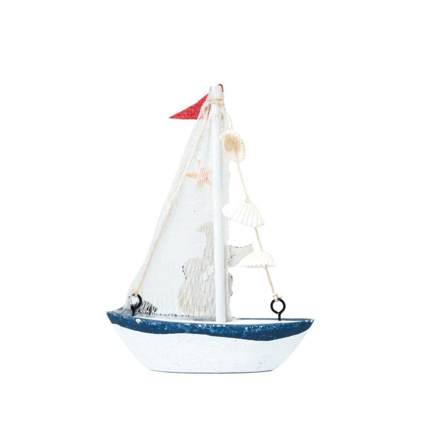 Mini Wooden Sailboat Model Decoration Showpiece | Pack of 4