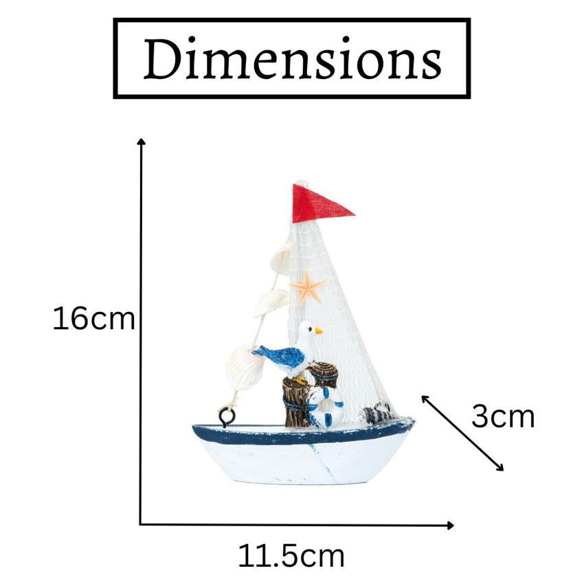 Mini Wooden Sailboat Model Decoration Showpiece | Pack of 4