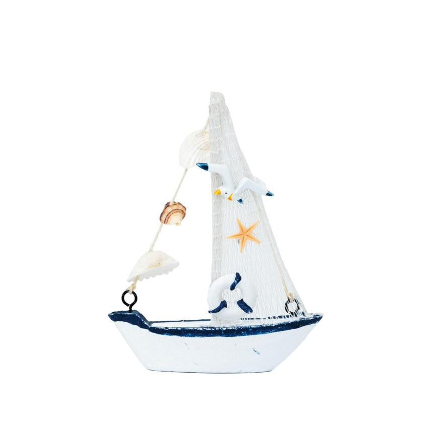 Mini Wooden Sailboat Model Decoration Showpiece | Pack of 4