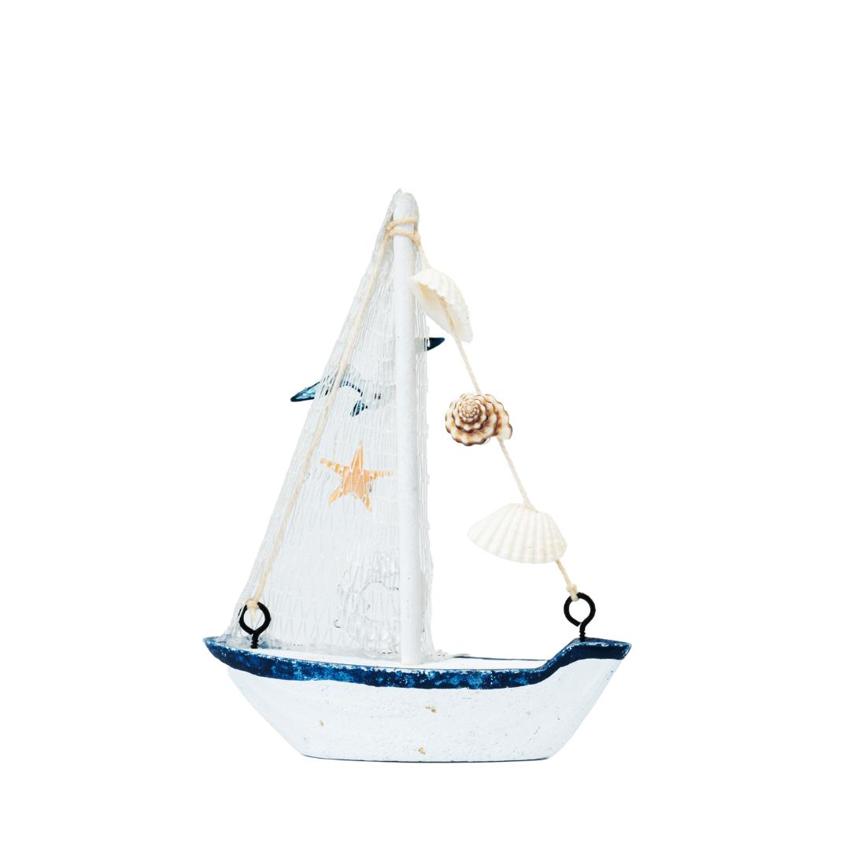 Mini Wooden Sailboat Model Decoration Showpiece | Pack of 4