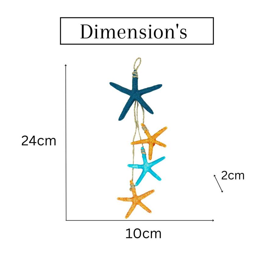 Coastal Elegance Wooden Starfish Wall Decor | Set of 2 | 9 x 4 inches